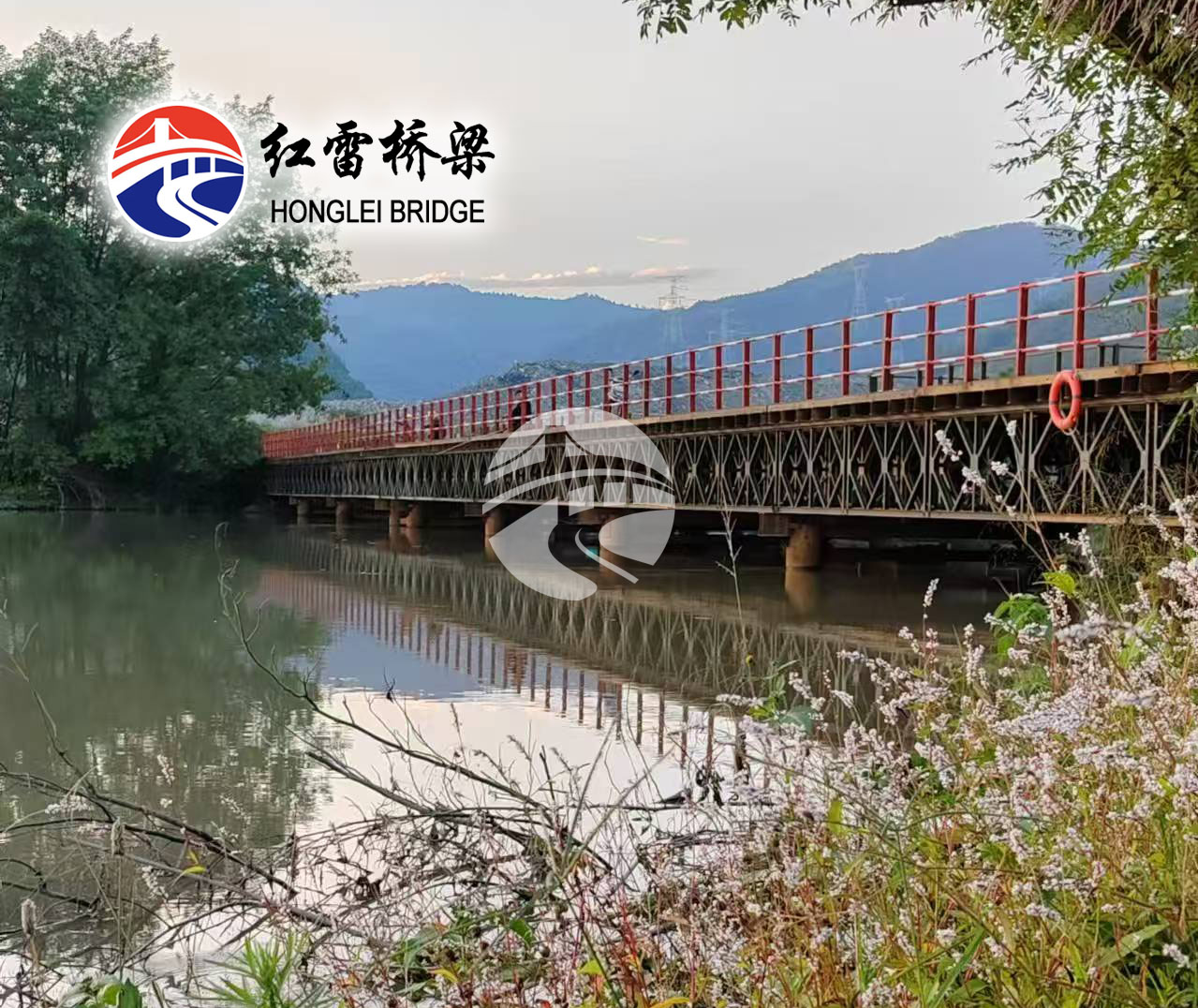 浙江丽水莲都区小安溪幸福河湖建设钢便桥完工